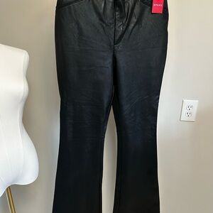 SPANX Luxe Black Leather-Look Flare Pants